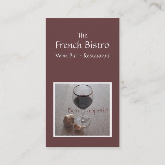 Carte de visite de restauration (Devant)
