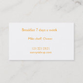 Carte de visite de restauration (Dos)