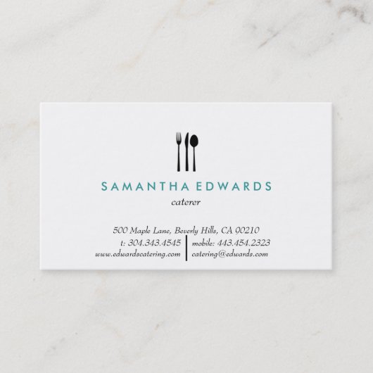 Carte de visite de restauration (Devant)