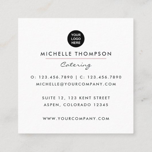 Carte de visite de restauration (Dos)