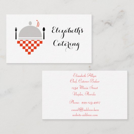 Carte de visite de restauration (Devant / Derrière)