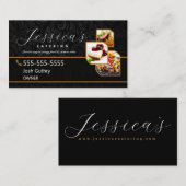 Carte de visite de restauration Black Elegant (Devant / Derrière)