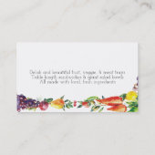 Carte de visite de restauration de légume fruit (Dos)