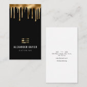 carte de visite de restauration moderne à feuille (Devant / Derrière)