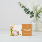 Carte de visite de restauration moderne Orange Foo (Debout devant)