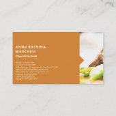 Carte de visite de restauration moderne Orange Foo (Dos)