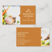 Carte de visite de restauration moderne Orange Foo (Devant / Derrière)