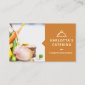 Carte de visite de restauration moderne Orange Foo (Devant)