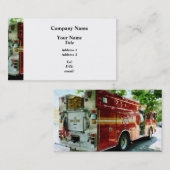 Carte De Visite De retour du camion de pompiers (Devant / Derrière)