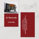 Carte de visite de retraits (Devant / Derrière)