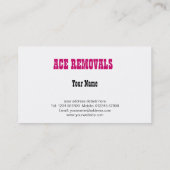 Carte de visite de retraits (Dos)