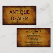Carte de visite de revendeur d'antiquités (Devant / Derrière)