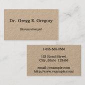 Carte de visite de rhumatologue classique (Devant / Derrière)