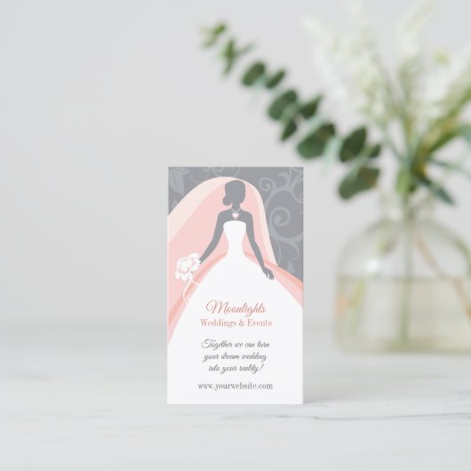 Carte de visite de robe blanche mariage (Debout devant)