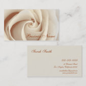 Carte de visite de rose blanc (Devant / Derrière)