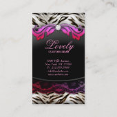 Carte de visite de rose de dentelle de zèbre de (Dos)