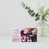 Carte de visite de rose de gâteau de crème de (Debout devant)