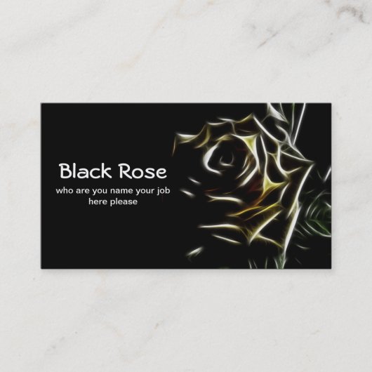 carte de visite de rose de noir (Devant)