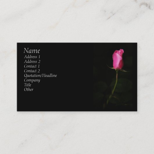 Carte de visite de rose de rose (Devant)