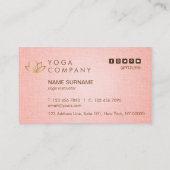 Carte de visite de rose d'instructeur de yoga de (Dos)