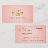 Carte de visite de rose d'instructeur de yoga de (Devant / Derrière)