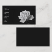 Carte de visite de rose noir et blanc (Devant / Derrière)