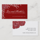 Carte de visite de rose rouge (Devant / Derrière)