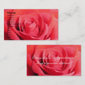 Carte de visite de rose rouge (Devant / Derrière)