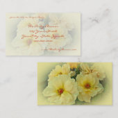 Carte de visite de roses jaunes (Devant / Derrière)