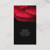 Carte de visite de roses rouges de passion (Dos)