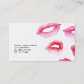 Carte de visite de rouge à lèvres d'aquarelle (Dos)