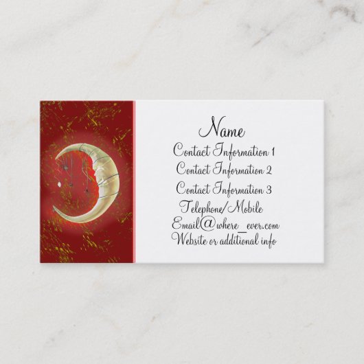 Carte de visite de rouge de lune de perle (Devant)