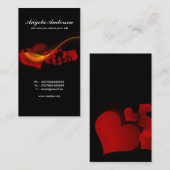 carte de visite de rouge de noir de coeurs d'amour (Devant / Derrière)