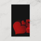 carte de visite de rouge de noir de coeurs d'amour (Dos)