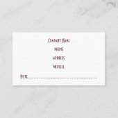 Carte de visite de rouille riche professionnel (Dos)