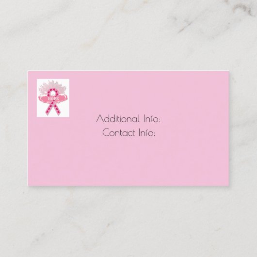 Carte de visite de ruban rose Hope (Dos)