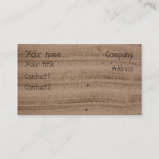 Carte de visite de sable (Devant)