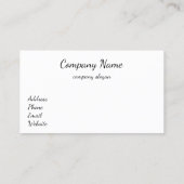 Carte de visite de sable blanc (Dos)