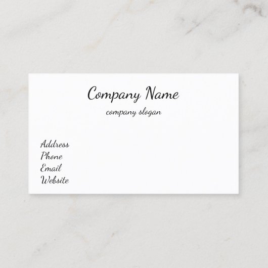 Carte de visite de sable blanc (Dos)