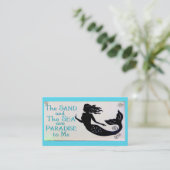 carte de visite de sable et de sirène de mer (Debout devant)
