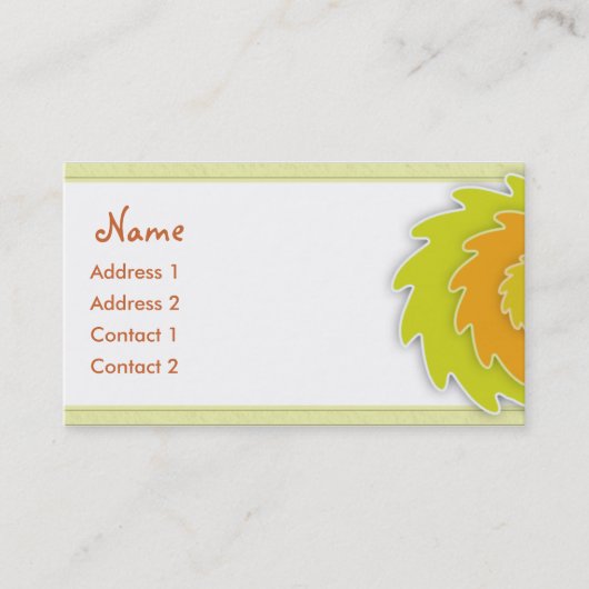 Carte de visite de safran (Devant)