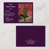 Carte De Visite ~ de SAGUARO (motif de cactus de désert) (Devant / Derrière)