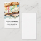 Carte de visite de salle de crème glacée (Devant / Derrière)
