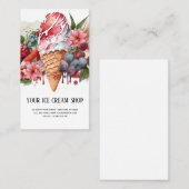 Carte de visite de salle de crème glacée (Devant / Derrière)