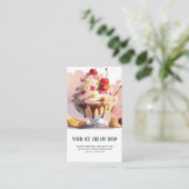 Carte de visite de salle de crème glacée (Debout devant)