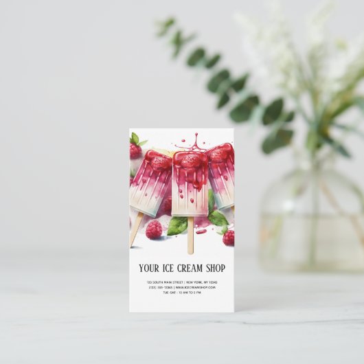 Carte de visite de salle de crème glacée (Debout devant)