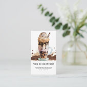 Carte de visite de salle de crème glacée (Debout devant)