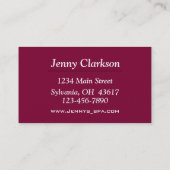 Carte de visite de salon (Dos)