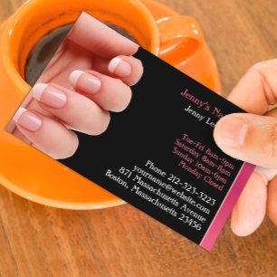 Carte de visite de salon à ongles avec rendez-vous