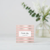 Carte de visite de salon Blush Stripes (Debout devant)